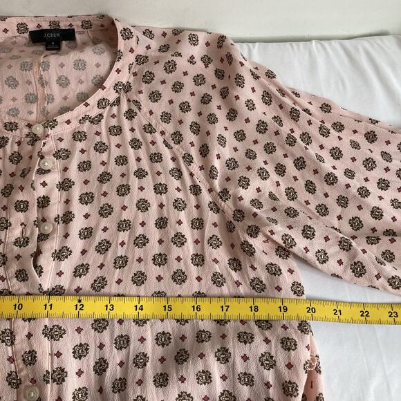 J Crew Pink Medallion Print Handkerchief Maxi Shirt Dress Size S Old Money - Picture 8 of 15